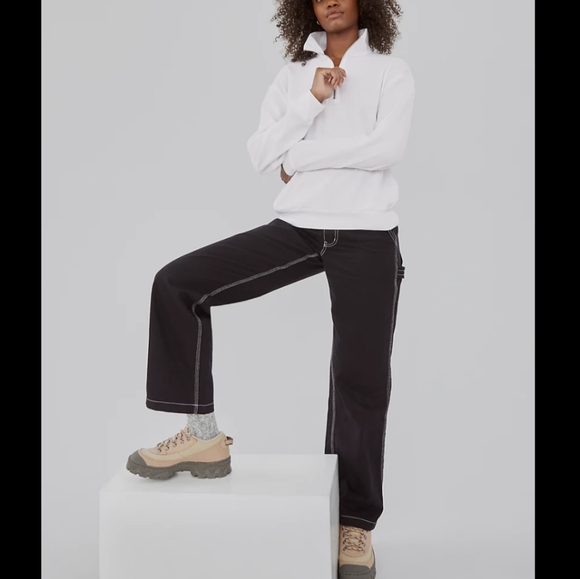 Aritzia TNA Canal Half Zip Thermal Waffle Knit Sweater - Picture 2 of 9